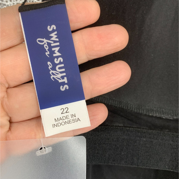 NWT Swimsuits For All Plus Sz 22 Black Zip Sport One Piece Bathing Suit NEW - Picture 5 of 8